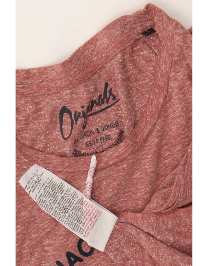 Ανδρικό μπλουζάκι με γραφικά Jack & Jones Top Large Maroon Flecked Polyester