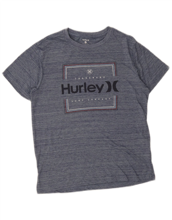 Ανδρικό γραφικό T-Shirt Hurley Top Small Navy Blue Flecked Polyester
