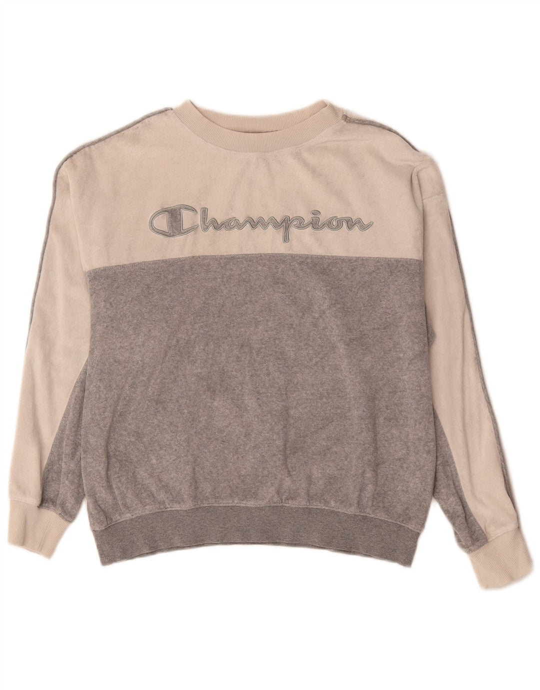 CHAMPION Γυναικεία γραφική φούτερ Jumper UK 14 Medium Grey Colourblock