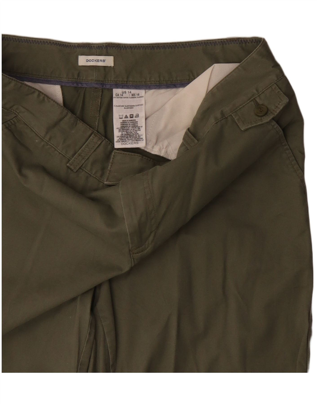 DOCKERS Γυναικείο Σορτς Chino US 14 XL W36 Χακί βαμβακερό