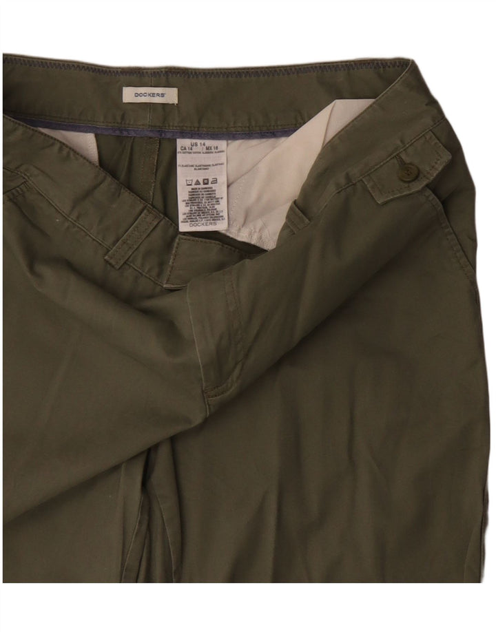 DOCKERS Γυναικείο Σορτς Chino US 14 XL W36 Χακί βαμβακερό