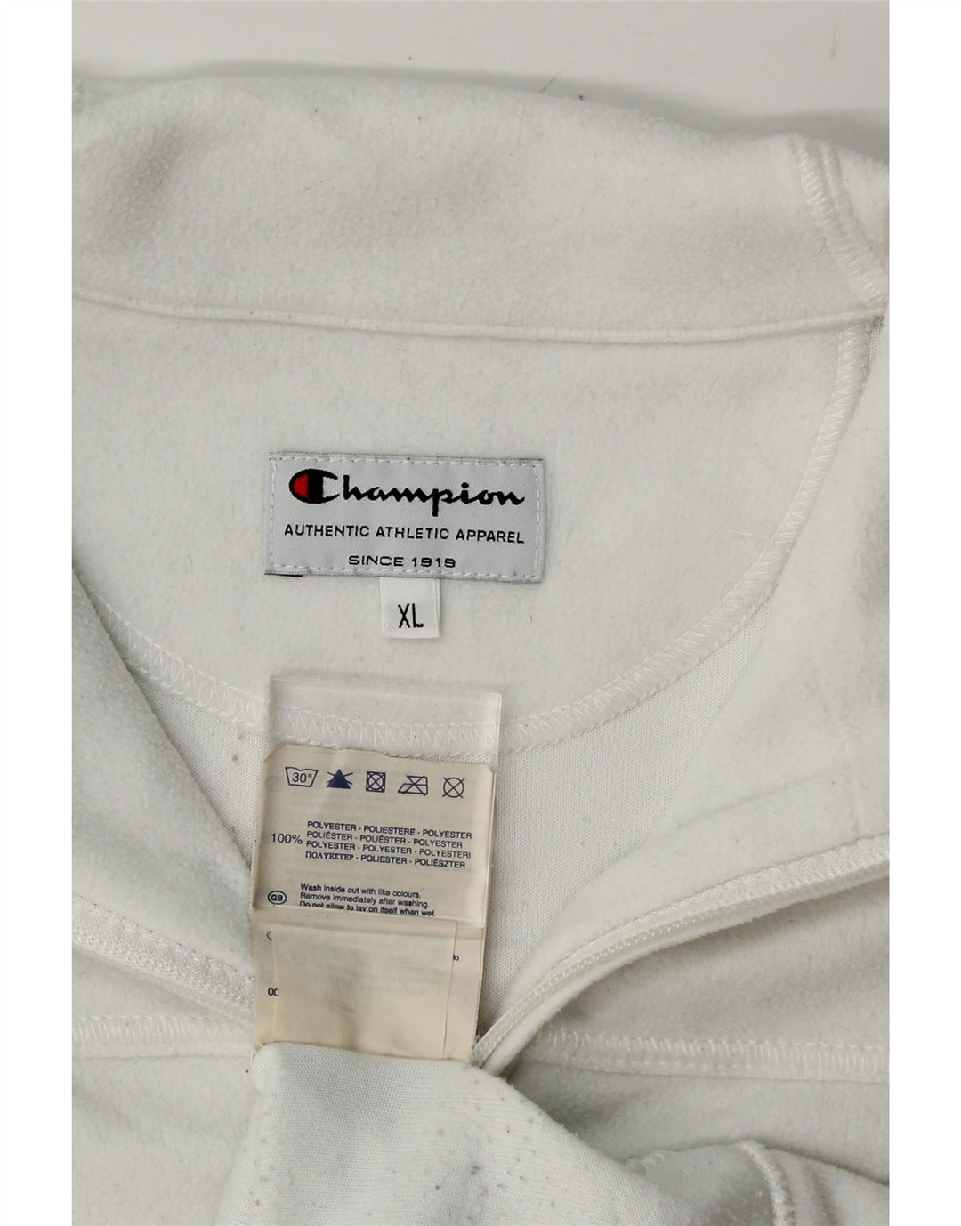 CHAMPION Womens Fleece Jacket UK 18 XL White Polyester Vintage Champion and Second-Hand Champion from Messina Hembry 