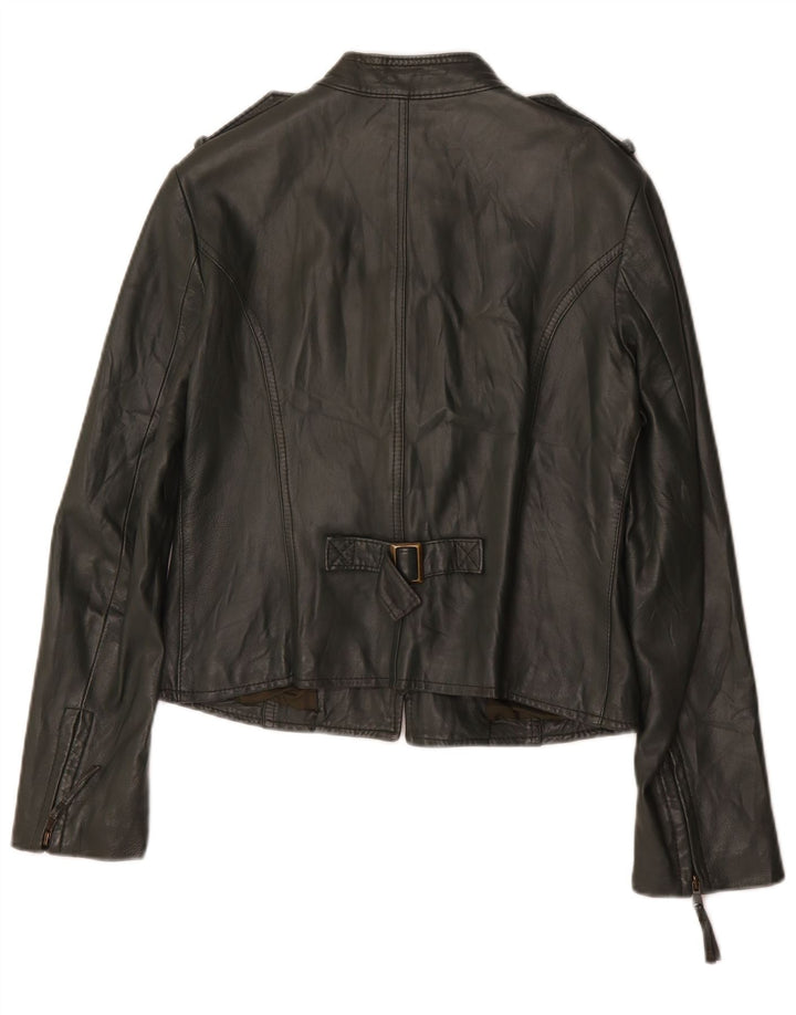 Sasch Womens Military Crop Δερμάτινο Μπουφάν UK 14 Large Green