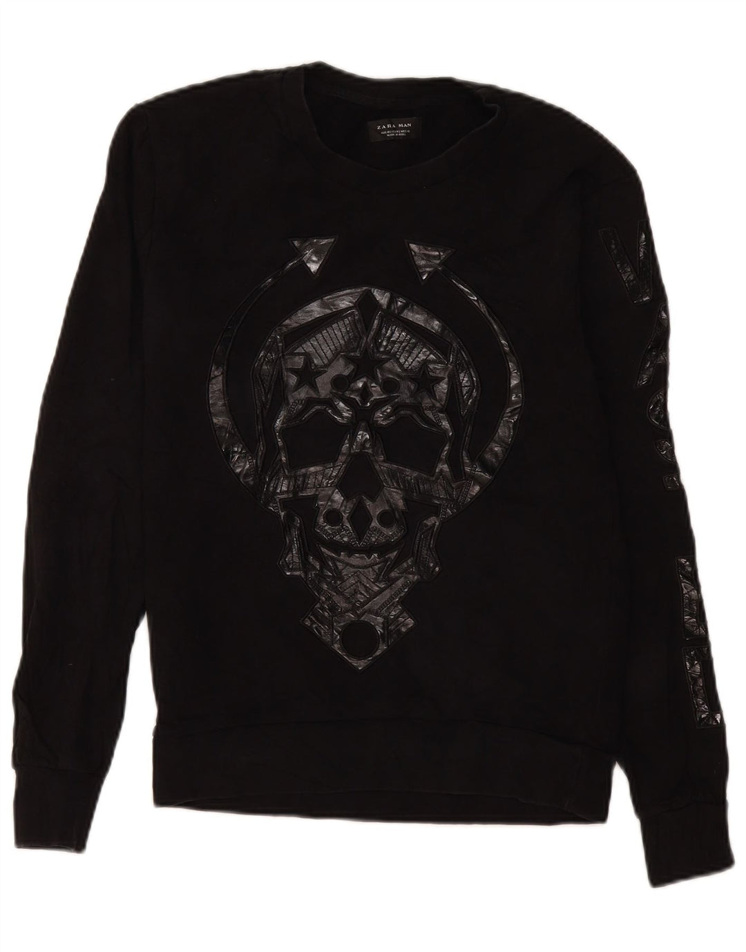 Ανδρικό γραφικό φούτερ Zara Jumper Μεσαίο μαύρο πολυεστέρα
