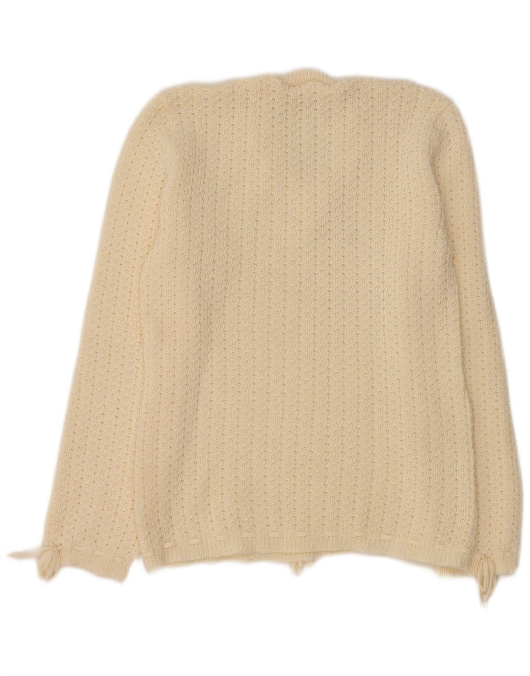 Γυναικείο πουλόβερ με λαιμόκοψη Vintage UK 12 Medium Off White