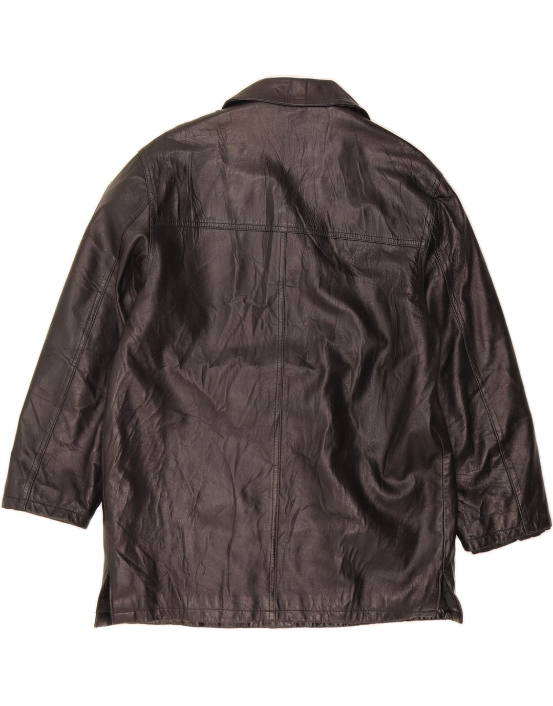 VINTAGE Womens Leather Jacket EU 44 XL Black Leather Vintage Vintage and Second-Hand Vintage from Messina Hembry 