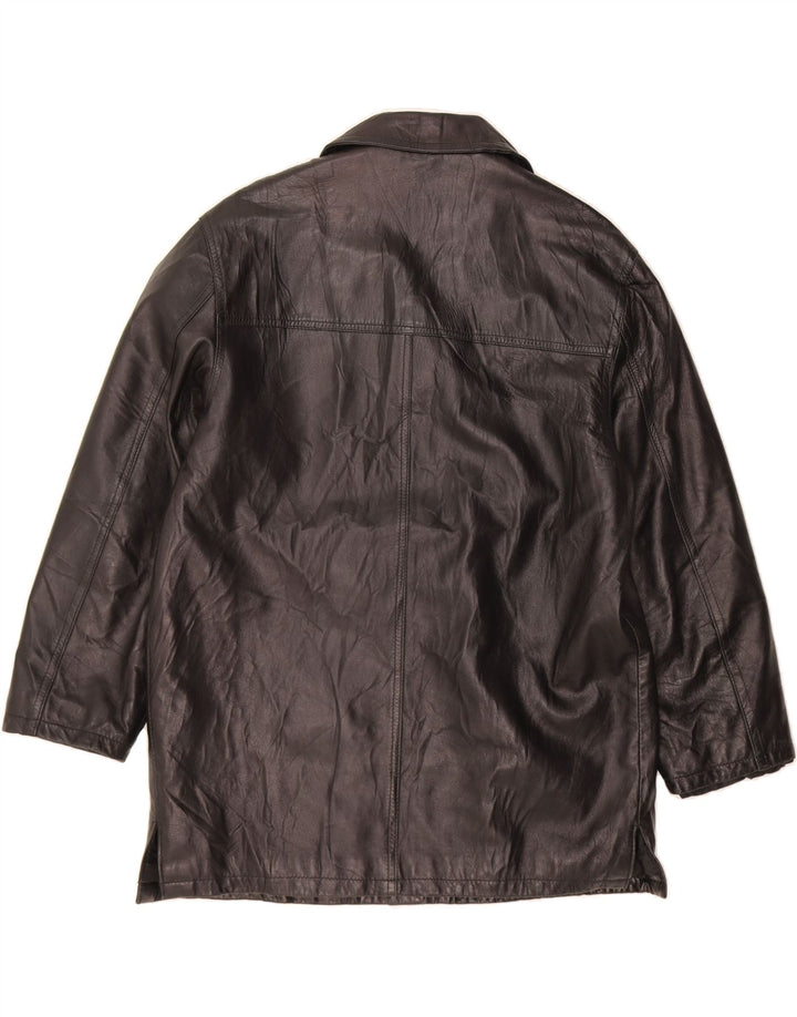 VINTAGE Womens Leather Jacket EU 44 XL Black Leather Vintage Vintage and Second-Hand Vintage from Messina Hembry 