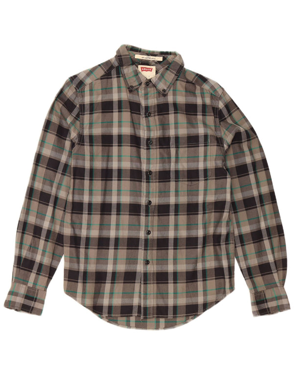 Ανδρικό φανελένιο πουκάμισο Levi's Slim Fit Small Grey Check Cotton