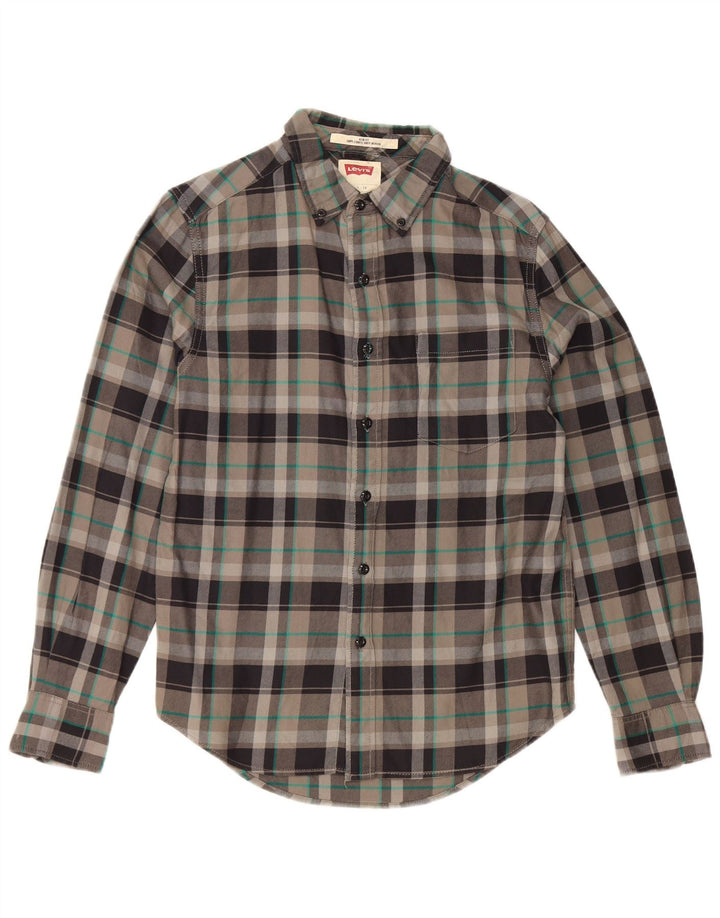 Ανδρικό φανελένιο πουκάμισο Levi's Slim Fit Small Grey Check Cotton