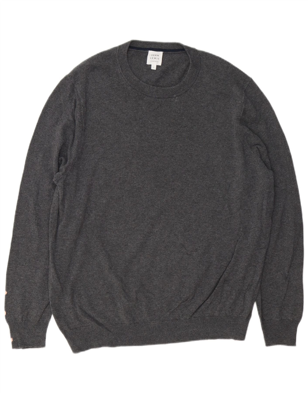 Ανδρικό πουλόβερ John Lewis Crew Neck Jumper μεγάλο γκρι βαμβακερό