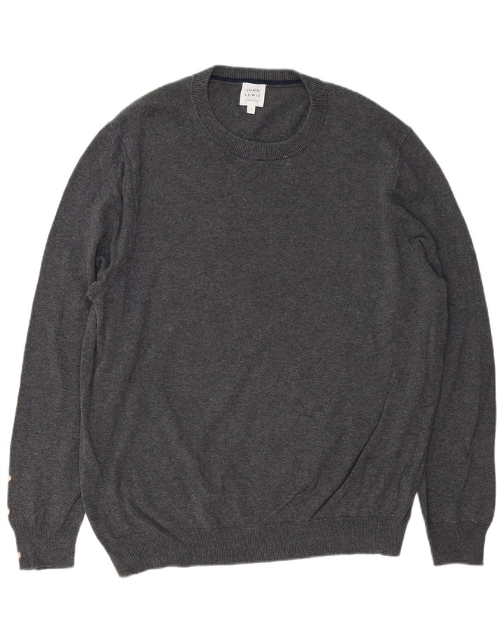 Ανδρικό πουλόβερ John Lewis Crew Neck Jumper μεγάλο γκρι βαμβακερό