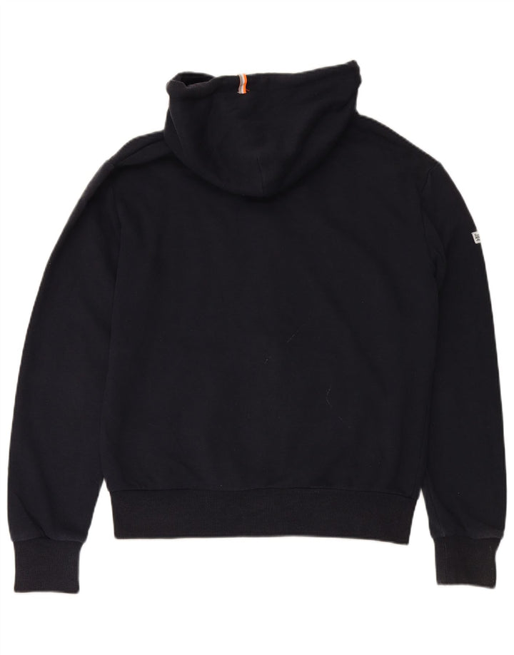 Ανδρικό πουλόβερ με κουκούλα με φερμουάρ SUPERDRY Μεγάλο μπλε βαμβακερό