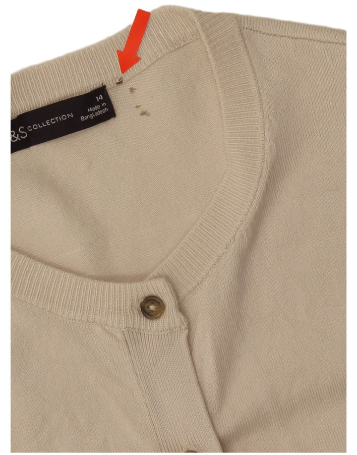 Marks & Spencer Γυναικεία ζακέτα πουλόβερ UK 14 Medium Off White Viscose