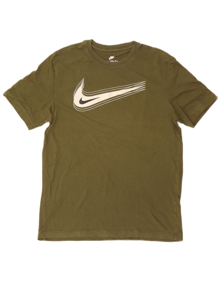 Ανδρικό γραφικό μπλουζάκι Nike, μεσαίο βαμβακερό χακί