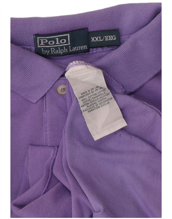 POLO RALPH LAUREN Ανδρικό πουκάμισο πόλο 2XL Μωβ βαμβακερό