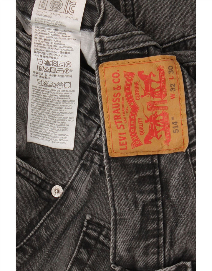 Levi's Mens 514 Straight Jeans W32 L30 Γκρι βαμβακερό