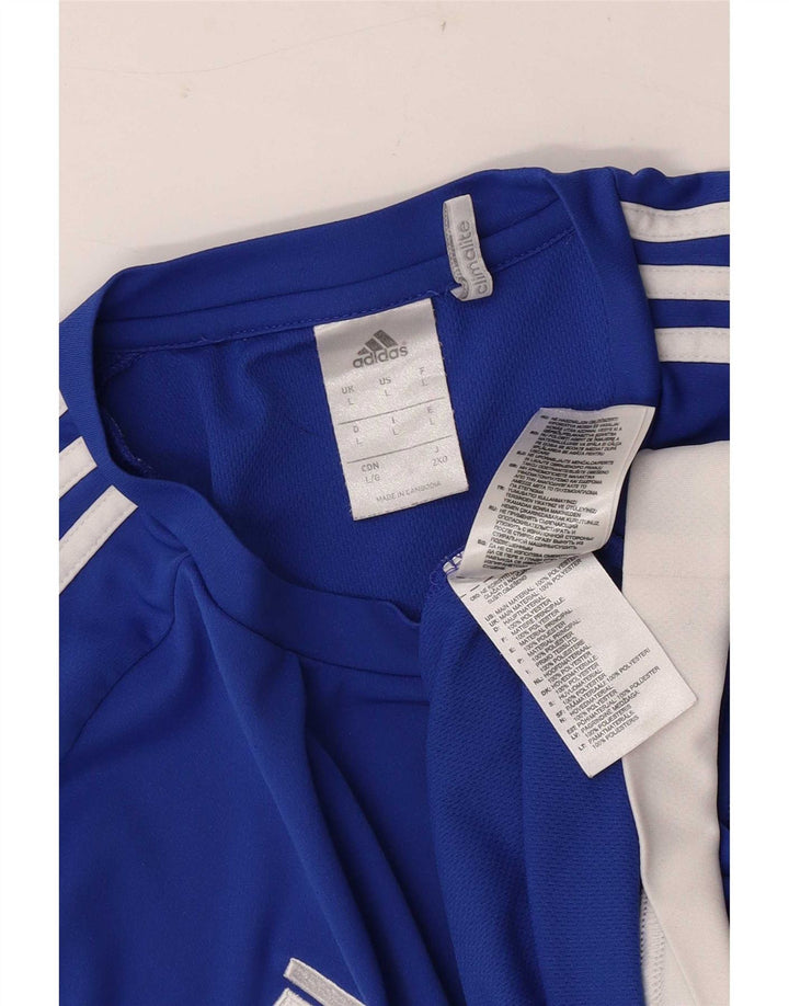 Adidas Ανδρικό T-Shirt Climalite Top Large Blue Colourblock Πολυεστέρας