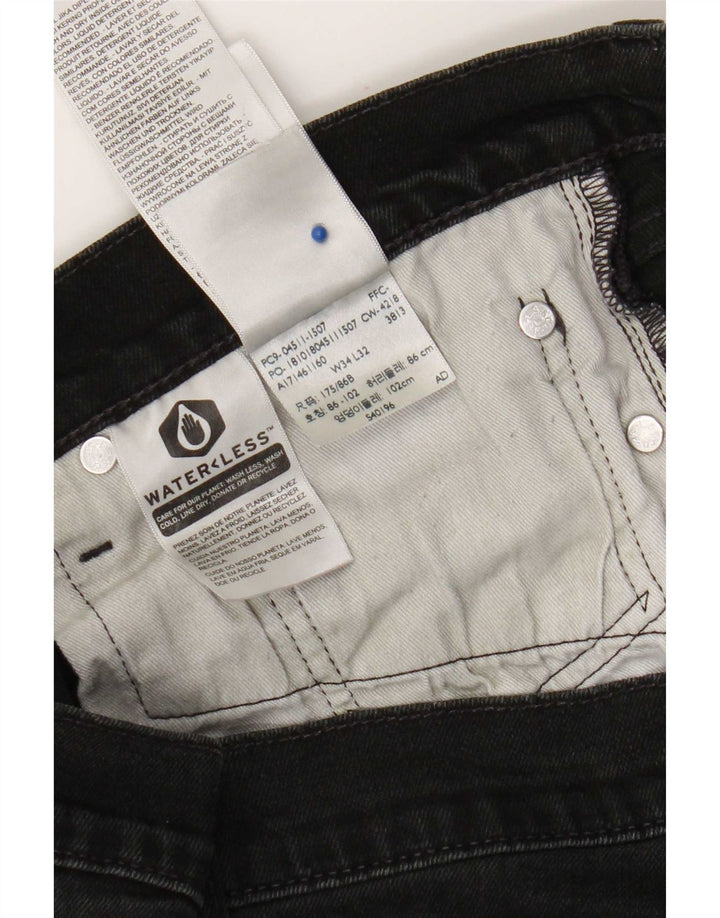 Ανδρικό τζιν Levi's Slim W34 L32 Μαύρο βαμβακερό