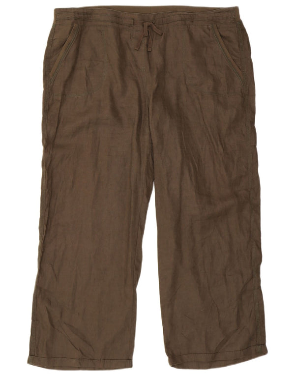 Marks & Spencer Γυναικείο ίσιο casual παντελόνι UK 20 2XL W40 L28 Khaki