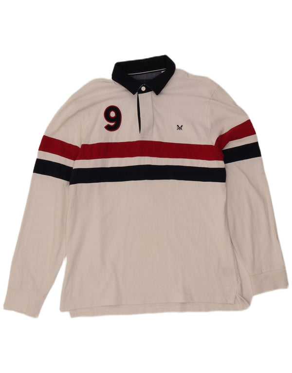 ΕΝΔΥΜΑΤΑ ΠΛΗΡΩΜΑΤΟΣ Ανδρικό πουκάμισο ράγκμπι πόλο με γραφικό μεγάλο λευκό χρώμα