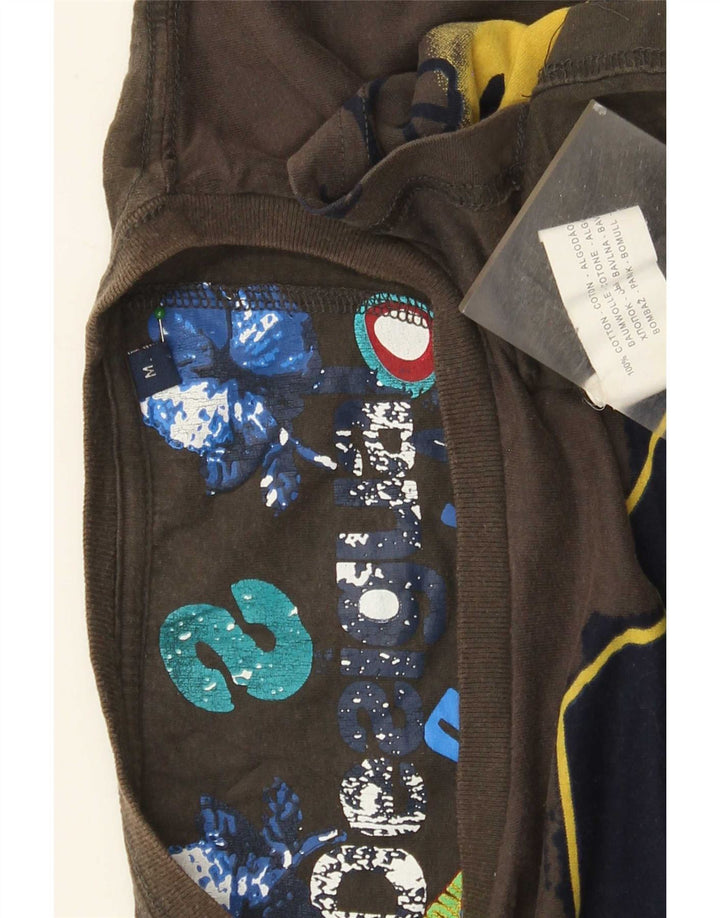 Ανδρικό γραφικό T-Shirt Desigual Top Βαμβακερό μεσαίο καφέ