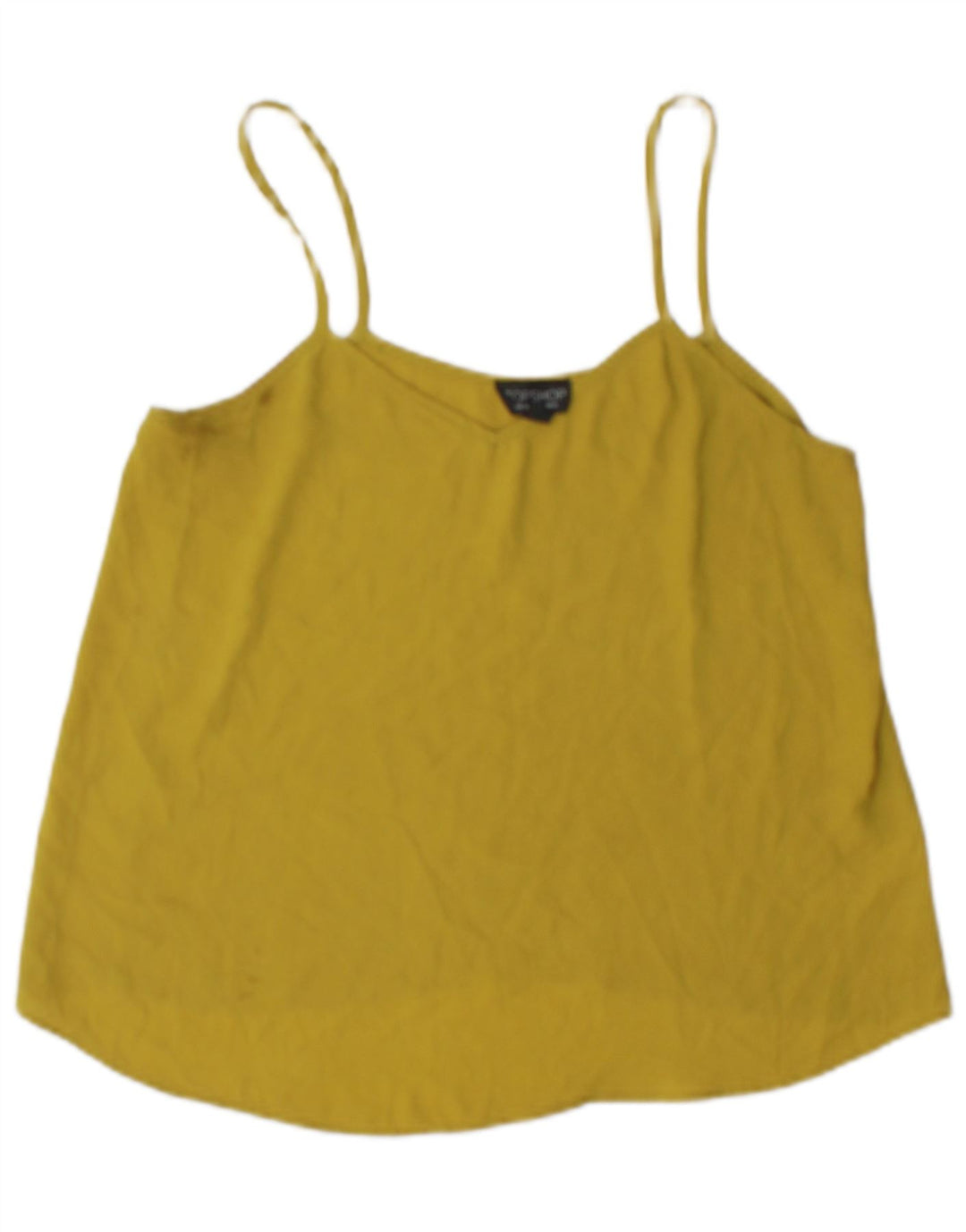Topshop Womens Cami Top UK 10 Small Yellow Polyester