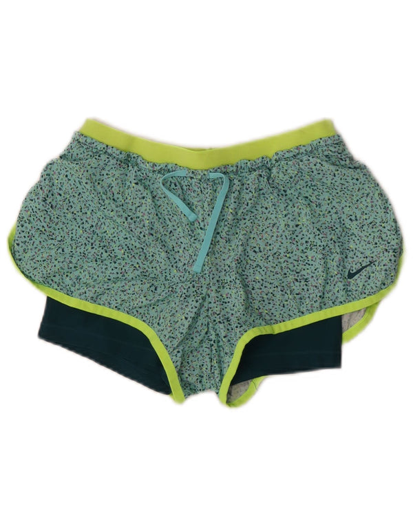Γυναικείο αθλητικό σορτς Nike Dri Fit UK 6 XS με πράσινες ίνες πολυεστέρα