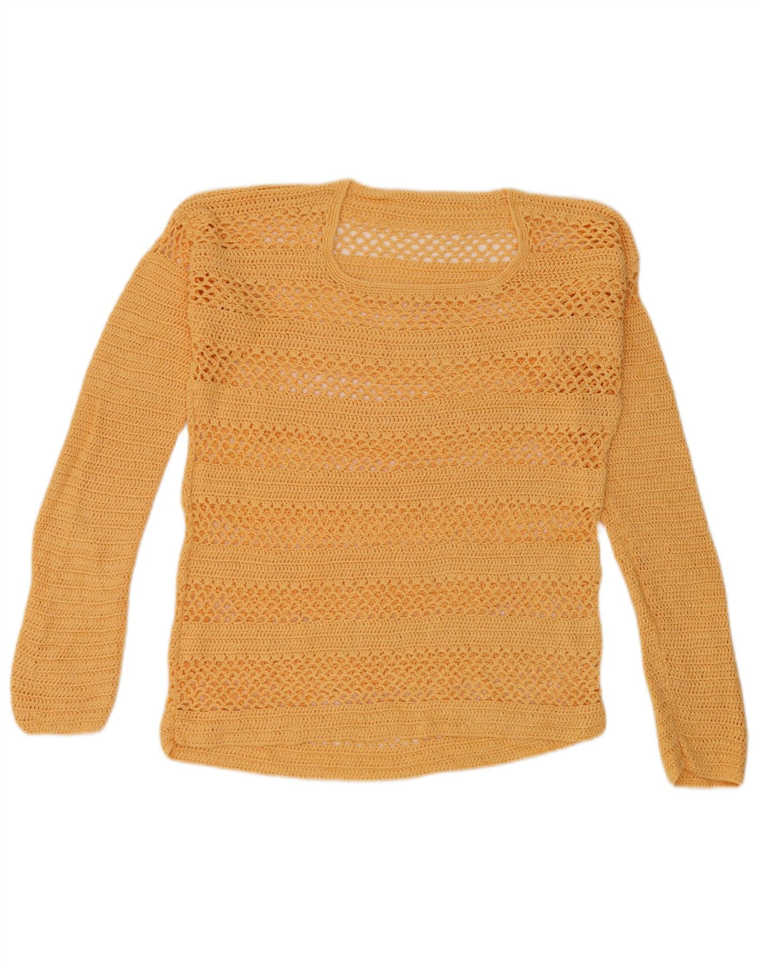 Vintage γυναικεία μπλούζα με κροσέ τοπ UK 14 Large Yellow