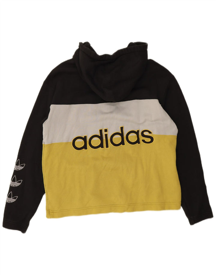 Ανδρικό πουλόβερ με κουκούλα με φερμουάρ Adidas μεσαίο πολύχρωμο Colourblock