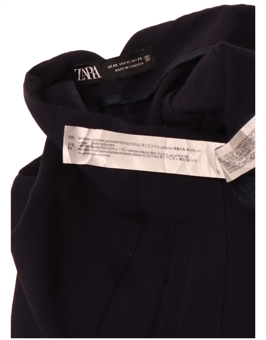 ZARA Γυναικείο ψηλόμεσο κωνικό casual παντελόνι XS W24 L26 Navy Blue