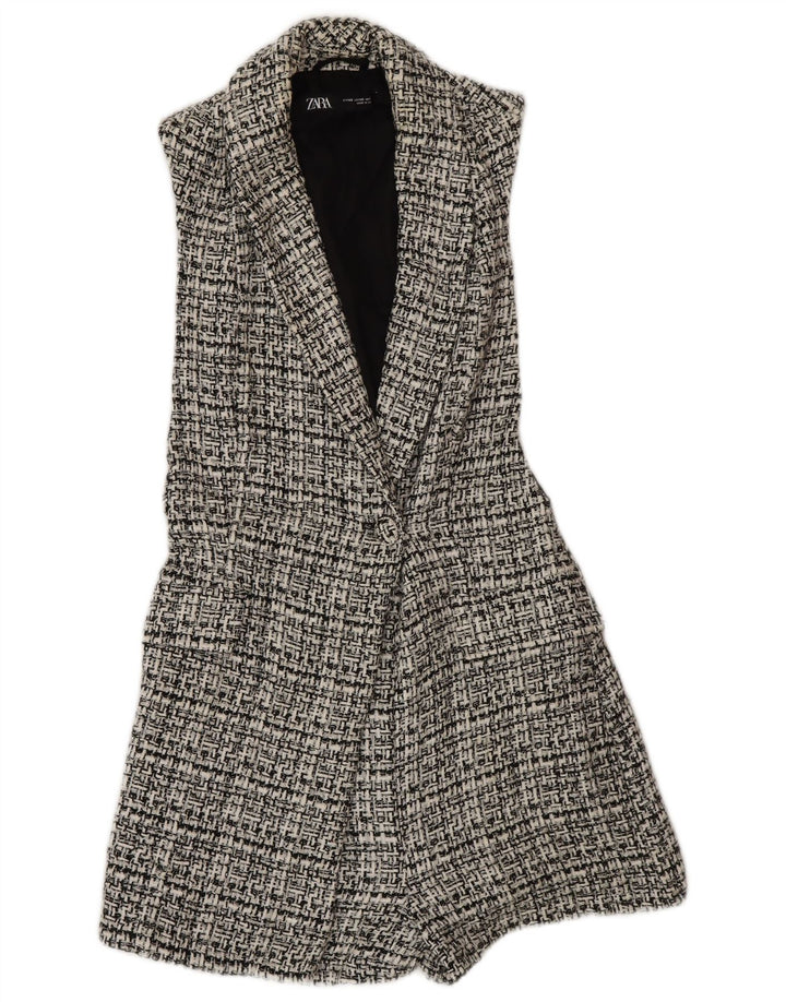 Zara Γυναικείο Αμάνικο Playsuit UK 6 XS Grey Check Polyester