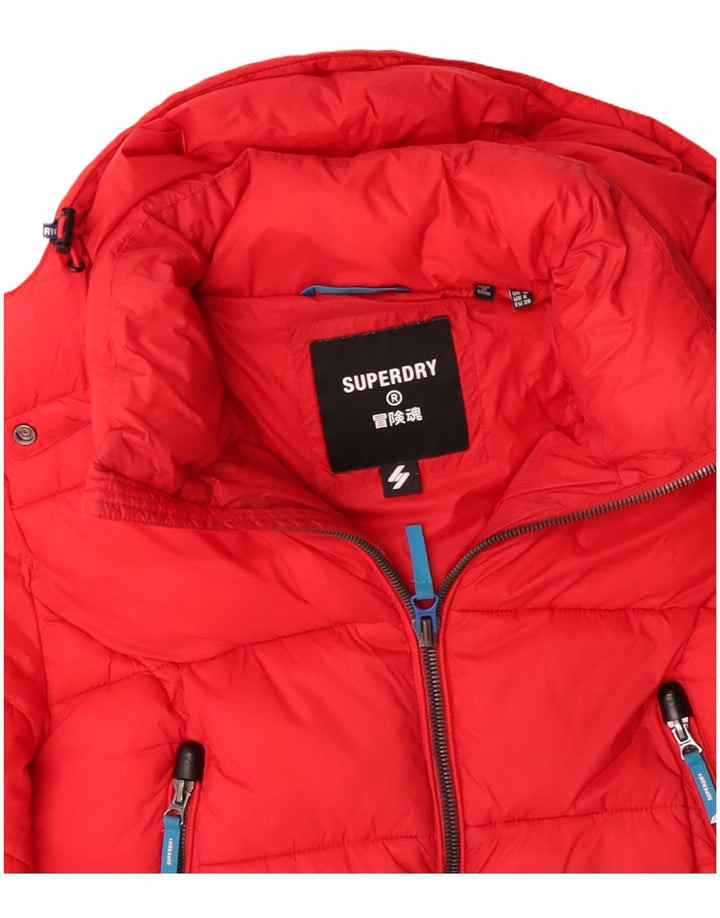 Γυναικείο μπουφάν με κουκούλα SUPERDRY UK 10 Small Red Colourblock