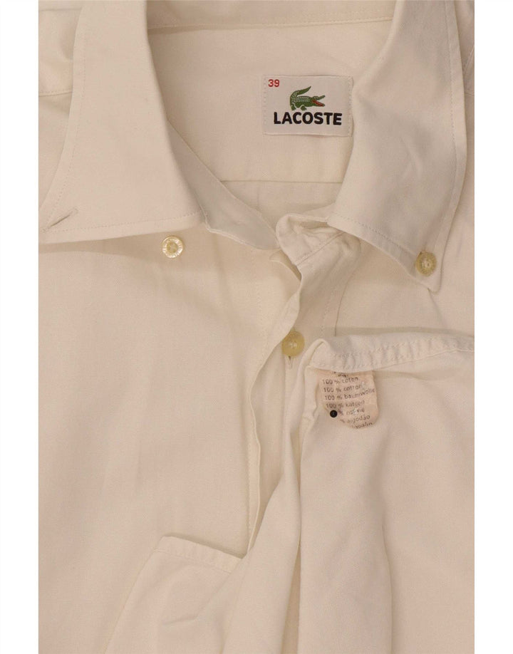 Ανδρικό κοντομάνικο πουκάμισο Lacoste Μέγεθος 39 Μεσαίο λευκό βαμβακερό