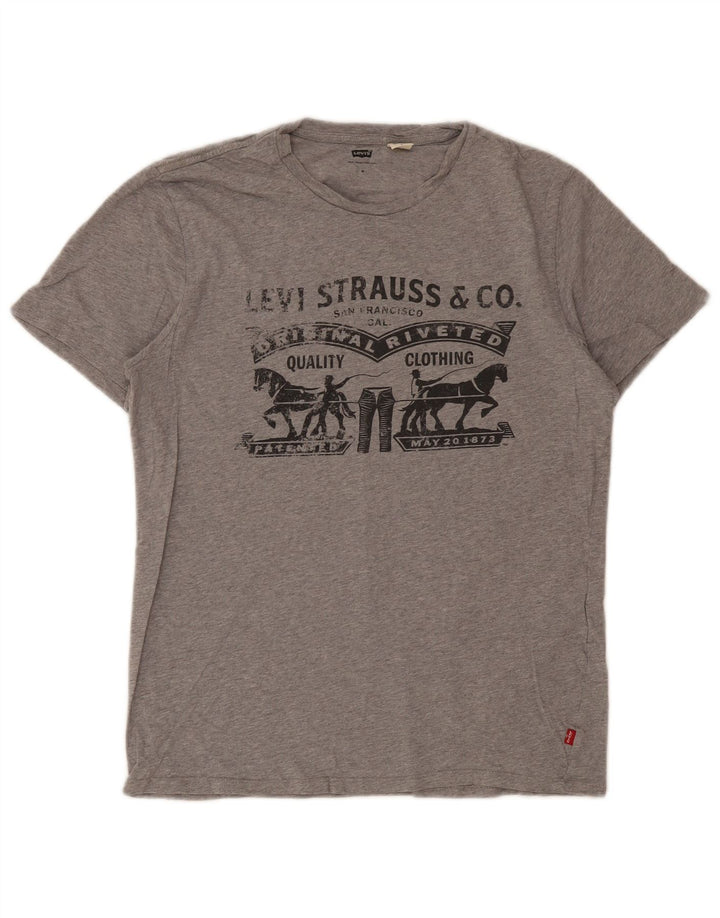 Ανδρικό γραφικό T-Shirt Levi's Top Medium Grey Flecked