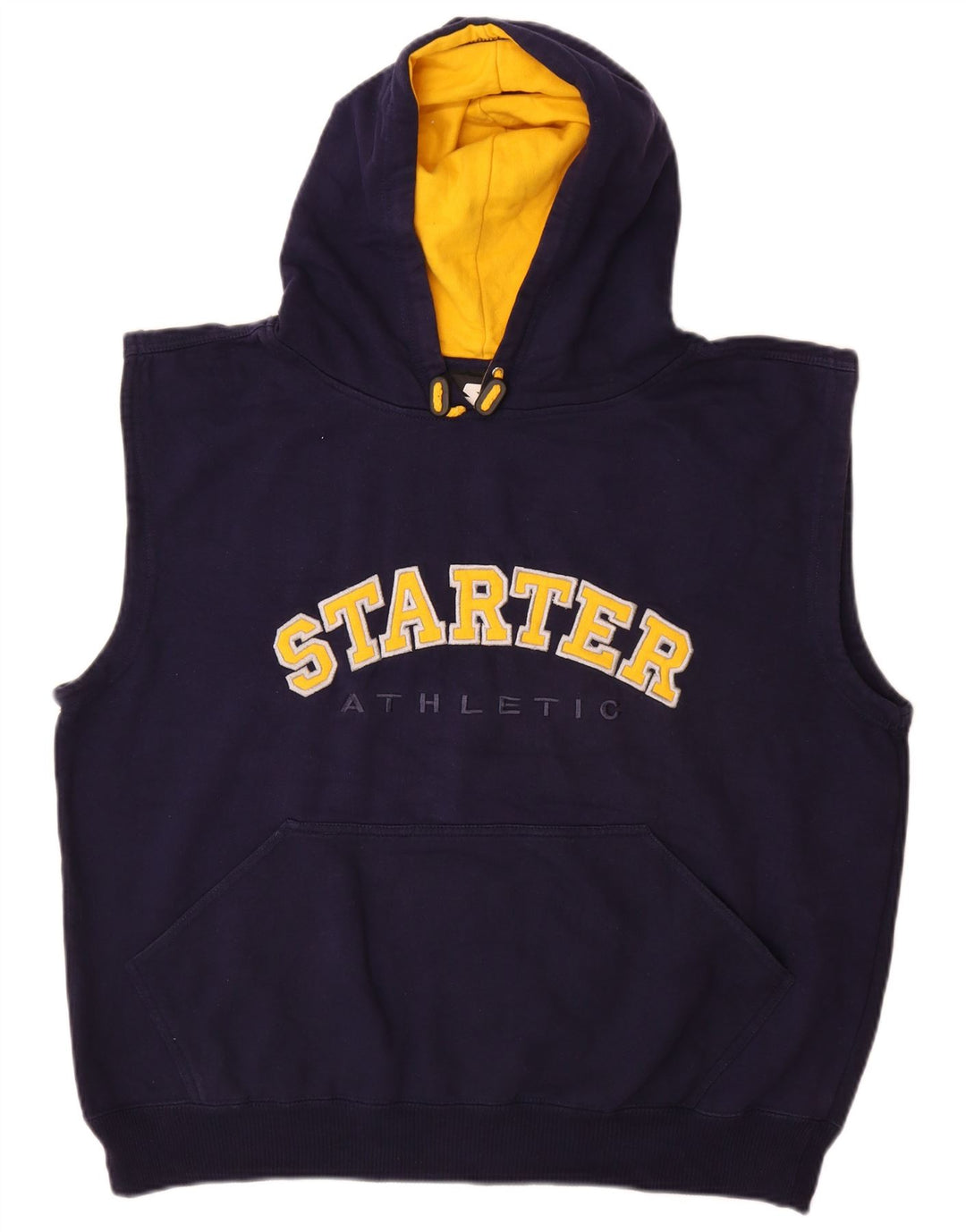 STARTER Ανδρικό γραφικό αμάνικο μπλουζάκι με κουκούλα μεγάλο μπλε βαμβακερό