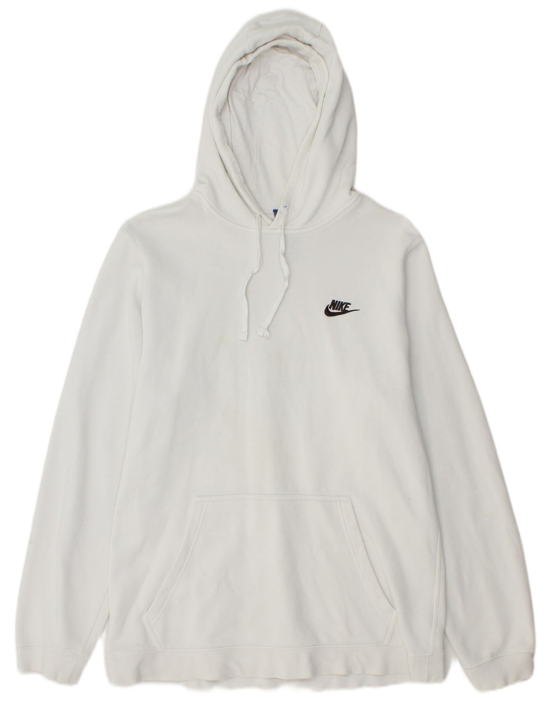 NIKE Mens Hoodie Jumper Large White Cotton