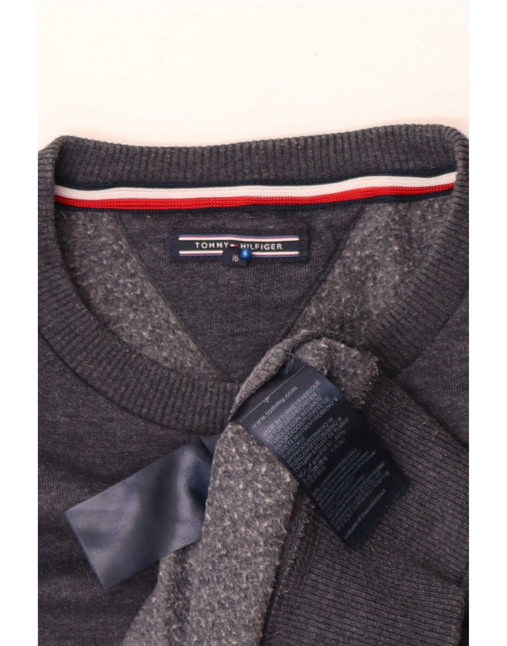 Tommy Hilfiger Boys Φούτερ Jumper 15-16 ετών Γκρι βαμβακερό