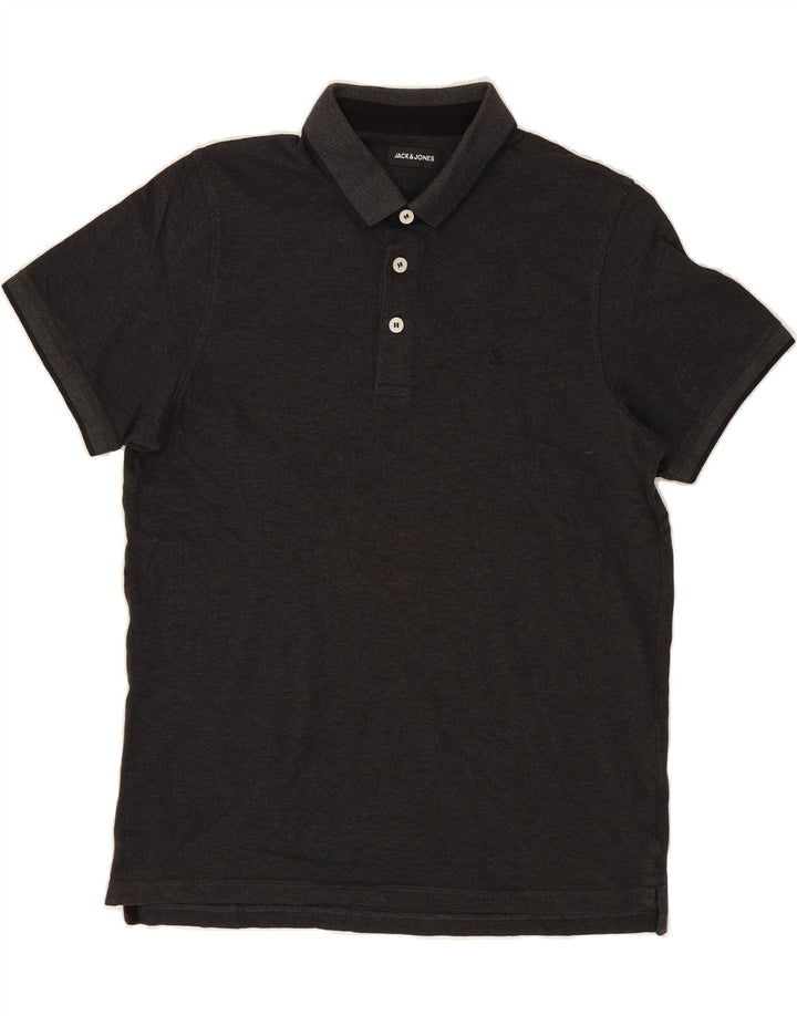 JACK & JONES Mens Polo Shirt Medium Grey Cotton Vintage Jack & Jones and Second-Hand Jack & Jones from Messina Hembry 