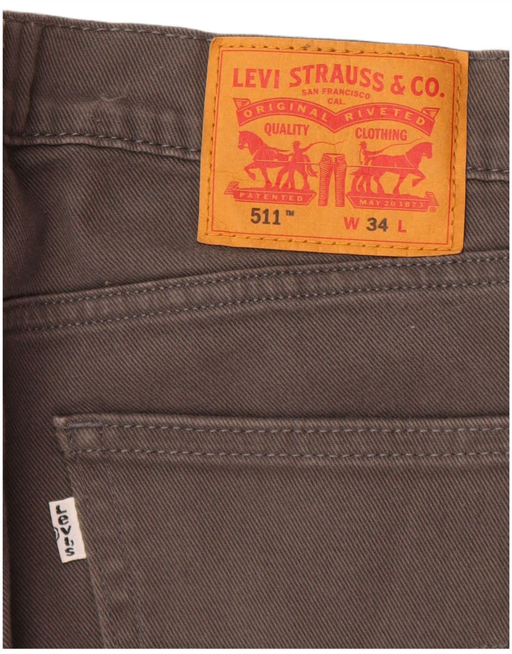 Ανδρικό τζιν σορτς LEVI'S 511 W34 μεγάλο γκρι βαμβακερό