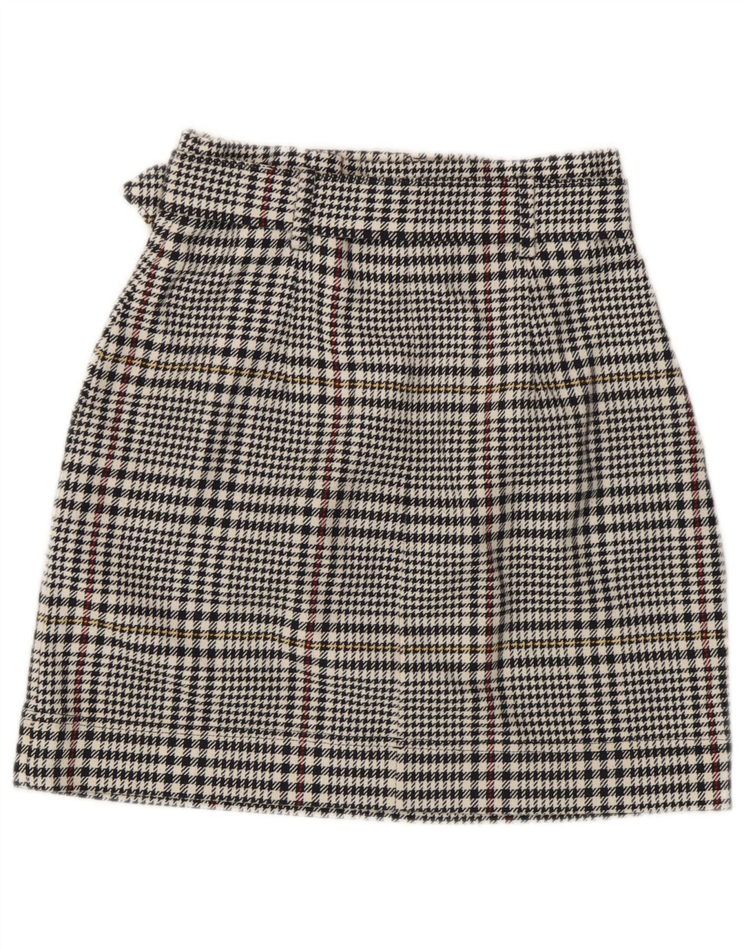 Marks & Spencer Γυναικεία Μίνι Φούστα UK 8 Small W26 Μαύρη βαμβακερή Houndstooth