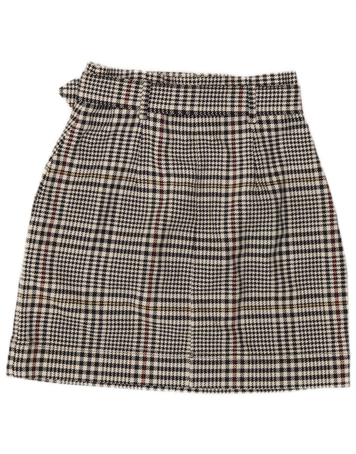 Marks & Spencer Γυναικεία Μίνι Φούστα UK 8 Small W26 Μαύρη βαμβακερή Houndstooth
