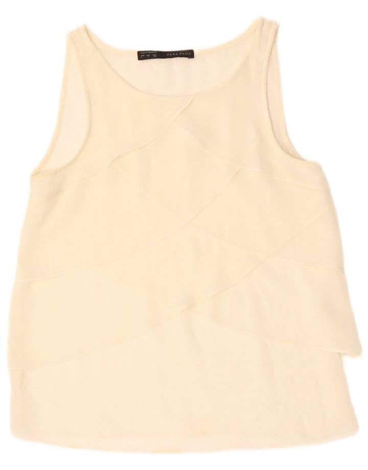 Γυναικεία αμάνικη μπλούζα ZARA τοπ UK 10 Small Off White