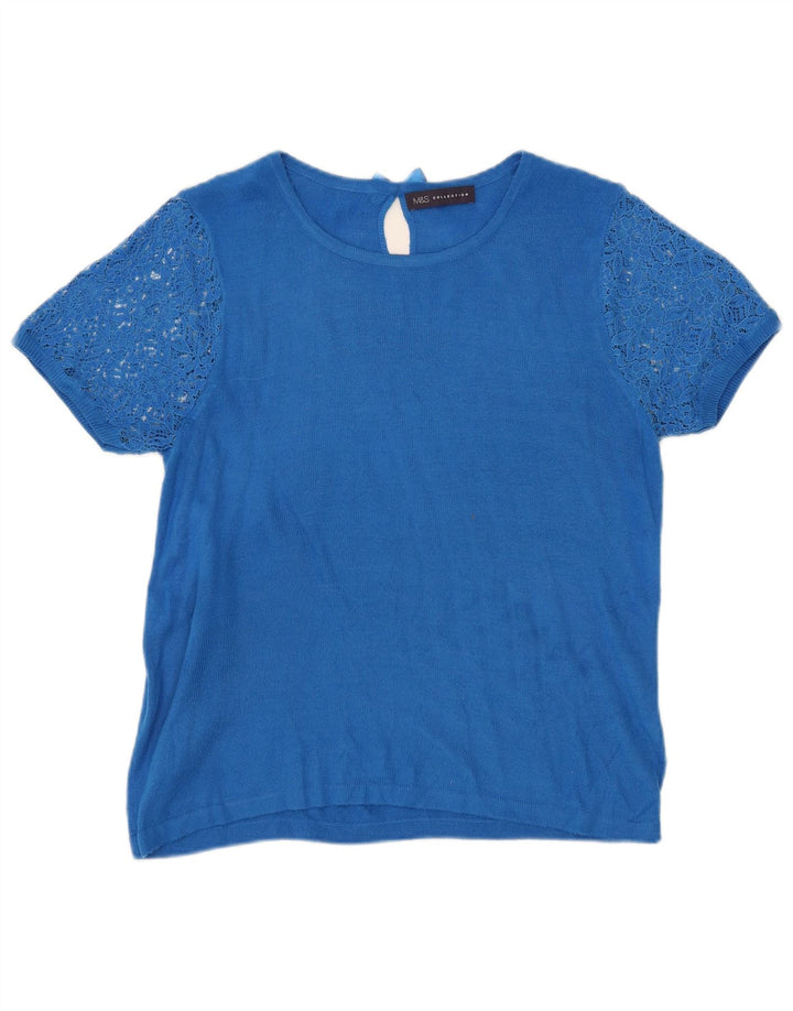 Marks & Spencer Γυναικείο πουλόβερ με λαιμόκαυστο UK 12 Medium Blue
