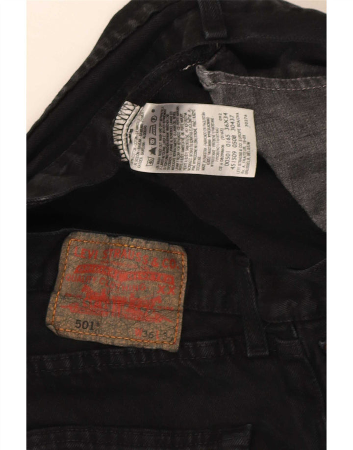 Levi's Mens 501 Straight Jeans W36 L34 Μαύρο βαμβακερό