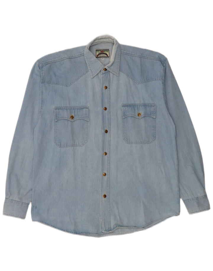 FIELDWORK Mens Classics Denim Shirt Medium Blue Cotton