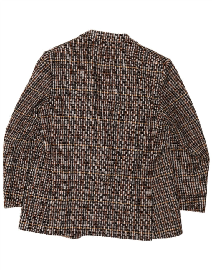 Vintage Ανδρικό σακάκι σακάκι με 2 κουμπιά UK 40 Large Brown Houndstooth Cashmere