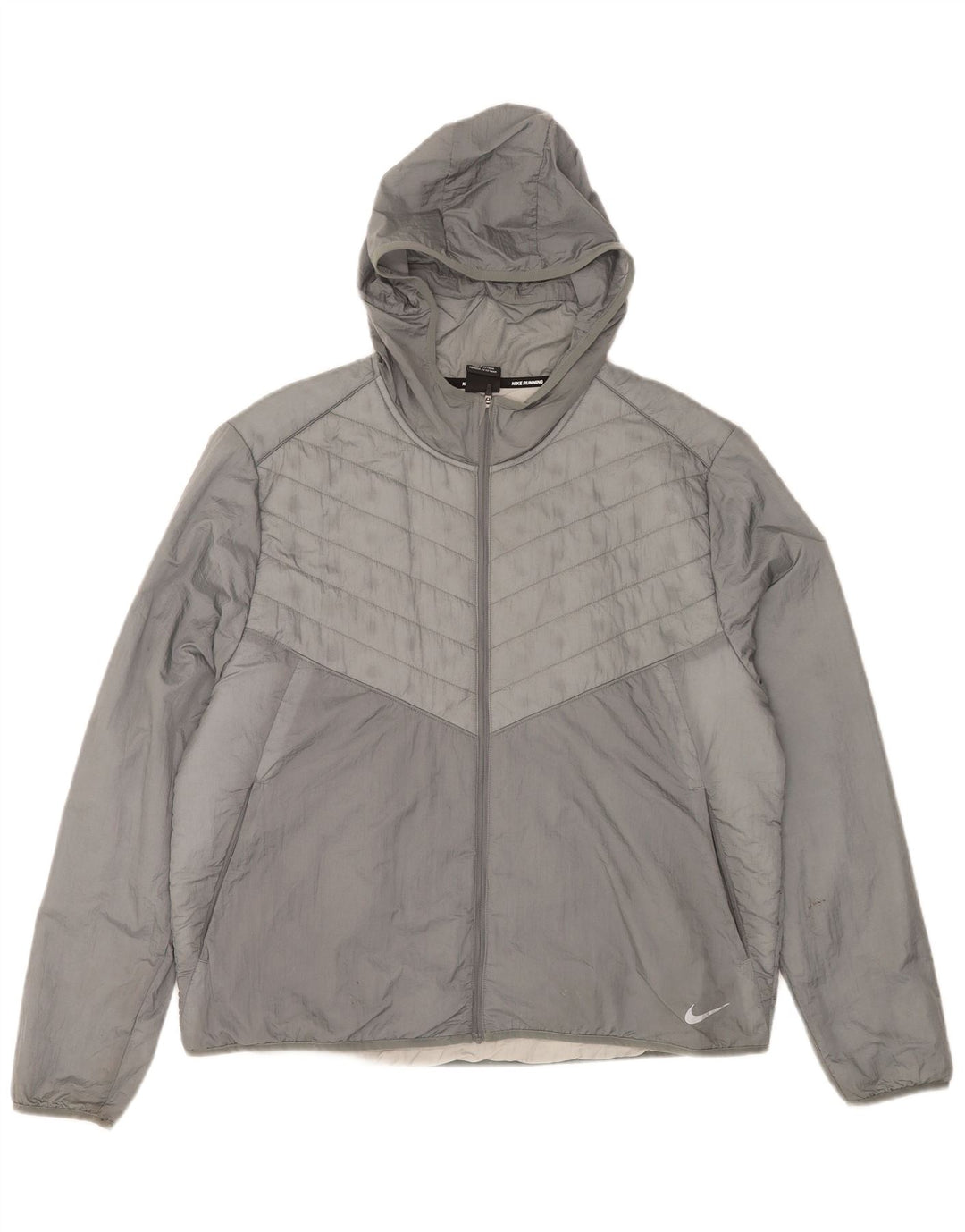 Ανδρικό μπουφάν με κουκούλα Nike UK 42 XL γκρι νάιλον
