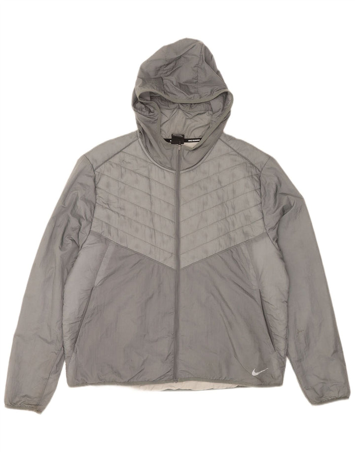 Ανδρικό μπουφάν με κουκούλα Nike UK 42 XL γκρι νάιλον