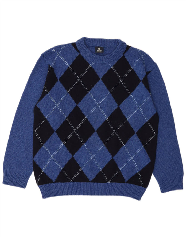 Ανδρικό πουλόβερ Marina Yachting Crew Neck Jumper Medium Blue Argyle/Diamond