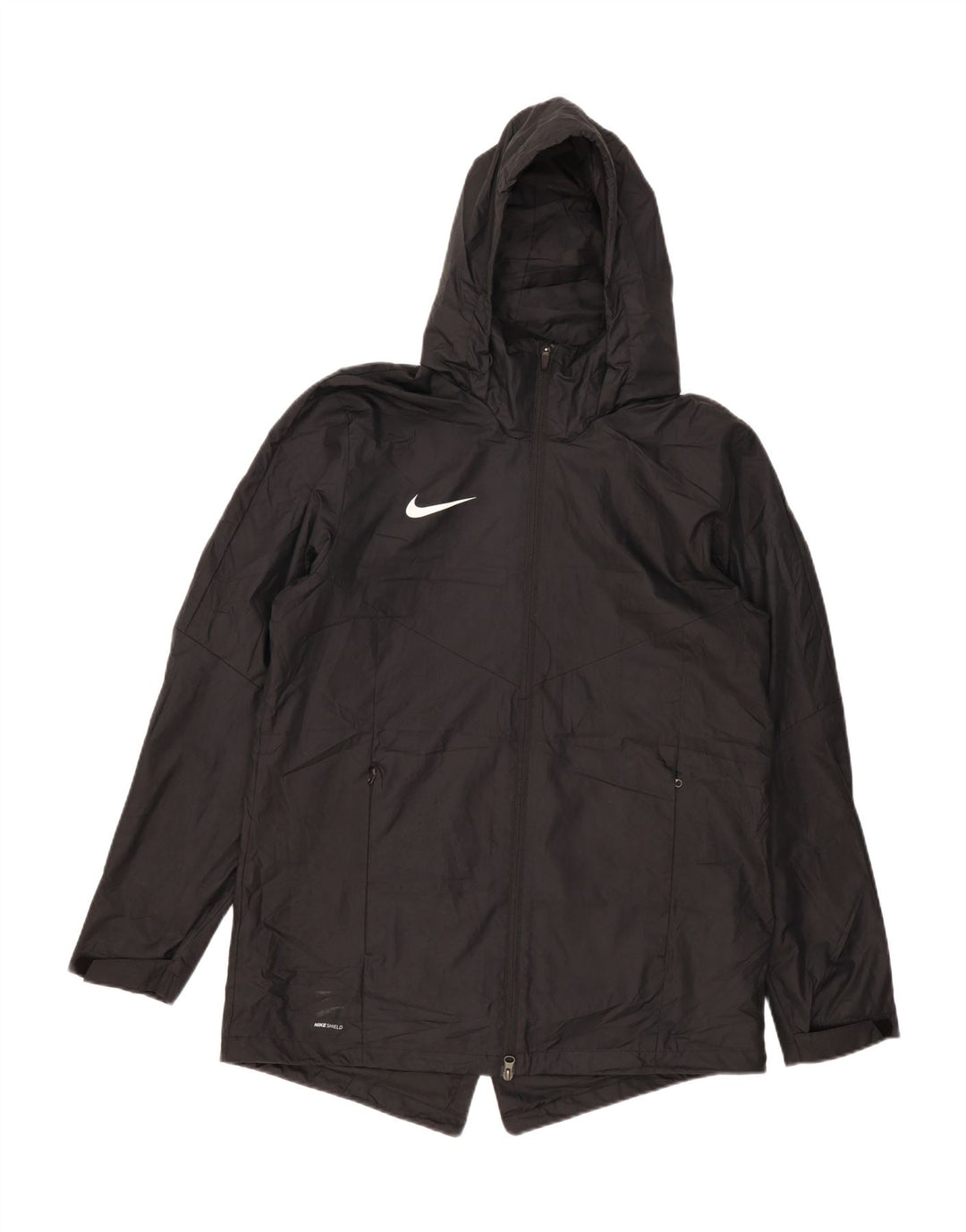 Ανδρικό μπουφάν βροχής με κουκούλα Nike UK 40 μεγάλο μαύρο πολυεστέρα